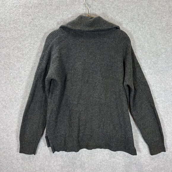 Madewell Gray Small Glenbrook Merino Wool Blend Half Zip Sweater  Pockets Pull O - Picture 6 of 11